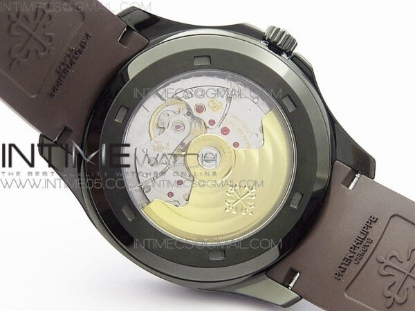 Aquanaut Jumbo 5167A DLC ZF 1:1 Best Edition Black Dial on Brown Rubber Strap 324CS(Free Box) - Image 18