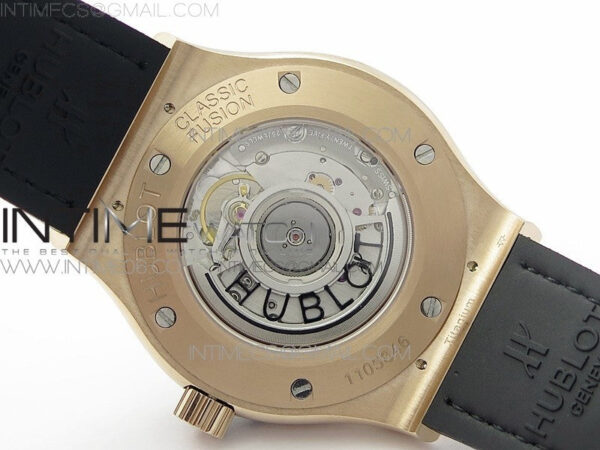 Classic Fusion 42mm RG Paved Diamonds Bezel B50F Black Dial On Black Gummy Strap A2892 - Image 19