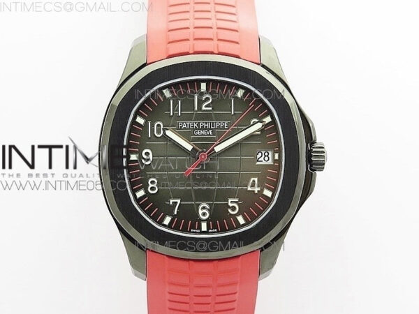 Aquanaut Jumbo 5167A DLC ZF 1:1 Best Edition Black Dial on Red Rubber Strap 324CS(Free Box)