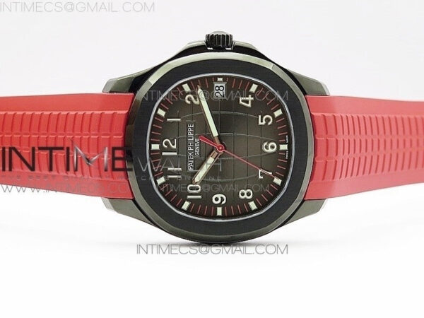 Aquanaut Jumbo 5167A DLC ZF 1:1 Best Edition Black Dial on Red Rubber Strap 324CS(Free Box) - Image 3