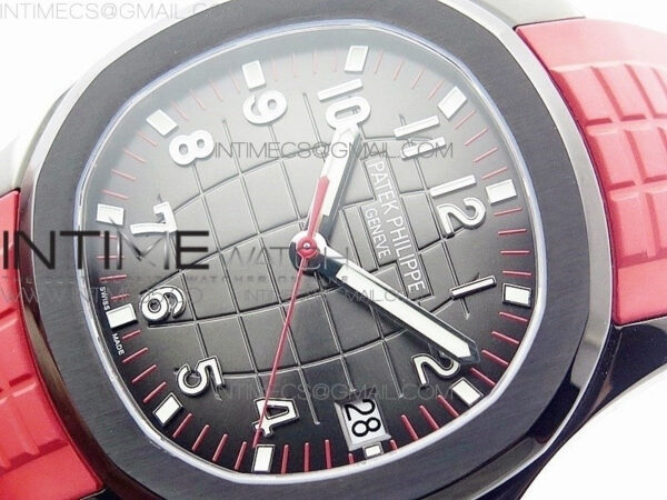 Aquanaut Jumbo 5167A DLC ZF 1:1 Best Edition Black Dial on Red Rubber Strap 324CS(Free Box) - Image 4