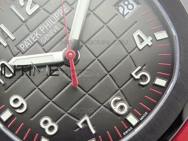 Aquanaut Jumbo 5167A DLC ZF 1:1 Best Edition Black Dial on Red Rubber Strap 324CS(Free Box) - Image 5