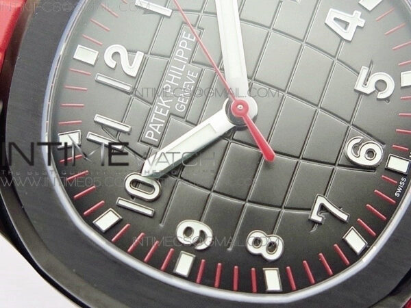 Aquanaut Jumbo 5167A DLC ZF 1:1 Best Edition Black Dial on Red Rubber Strap 324CS(Free Box) - Image 7