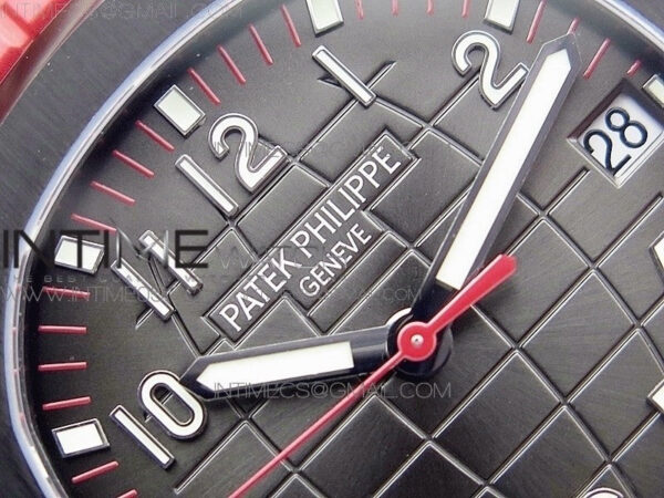 Aquanaut Jumbo 5167A DLC ZF 1:1 Best Edition Black Dial on Red Rubber Strap 324CS(Free Box) - Image 8