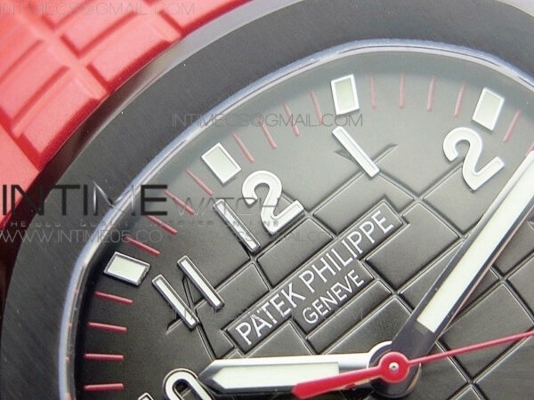 Aquanaut Jumbo 5167A DLC ZF 1:1 Best Edition Black Dial on Red Rubber Strap 324CS(Free Box) - Image 9