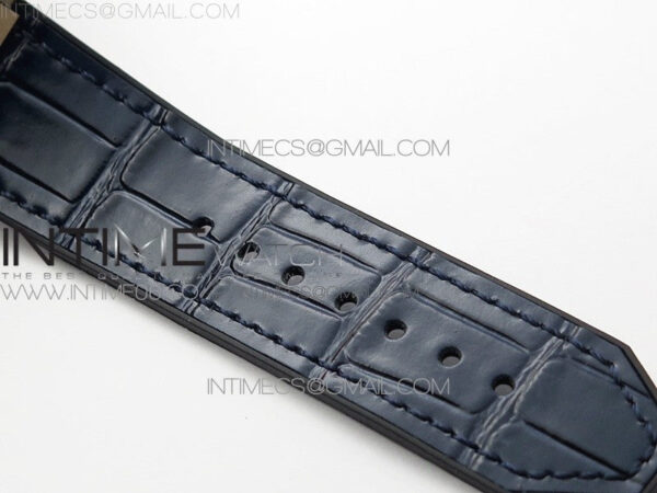 Classic Fusion 42mm RG Paved Diamonds Bezel B50F Blue Dial On Blue Gummy Strap A2892 - Image 16