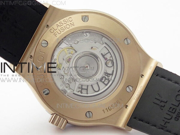 Classic Fusion 42mm RG Paved Diamonds Bezel B50F Blue Dial On Blue Gummy Strap A2892 - Image 19
