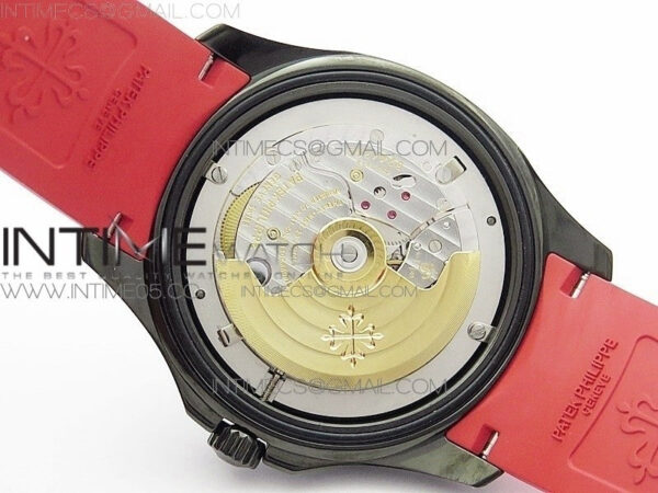 Aquanaut Jumbo 5167A DLC ZF 1:1 Best Edition Black Dial on Red Rubber Strap 324CS(Free Box) - Image 21