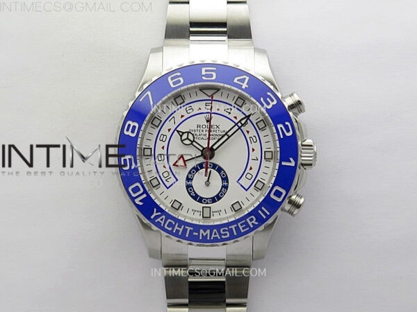 YachtMaster II 116680 Blue Ceramic Bezel SS KF 1:1 Best Edition White Dial on Bracelet A7750 - Image 2