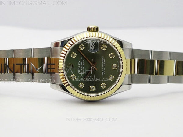 DateJust 31mm 72610 SS/YG APSF Best Edition Green Dial Crystals Markers on Oyster Bracelet A2824 - Image 4