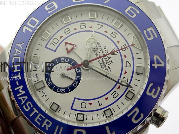 YachtMaster II 116680 Blue Ceramic Bezel SS KF 1:1 Best Edition White Dial on Bracelet A7750 - Image 5