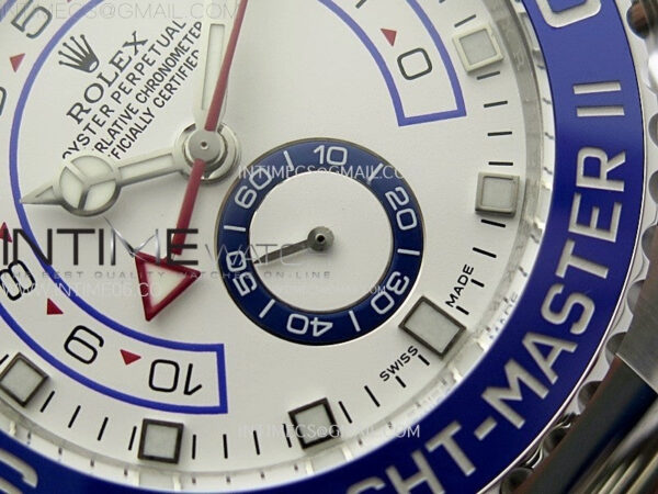 YachtMaster II 116680 Blue Ceramic Bezel SS KF 1:1 Best Edition White Dial on Bracelet A7750 - Image 6