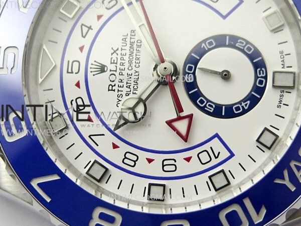 YachtMaster II 116680 Blue Ceramic Bezel SS KF 1:1 Best Edition White Dial on Bracelet A7750 - Image 7