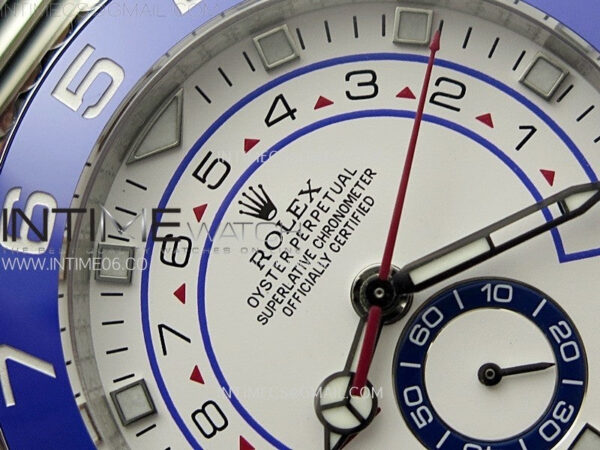 YachtMaster II 116680 Blue Ceramic Bezel SS KF 1:1 Best Edition White Dial on Bracelet A7750 - Image 9