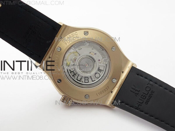 Classic Fusion 42mm RG Paved Diamonds Bezel B50F Gray Dial On Gray Gummy Strap A2892 - Image 18