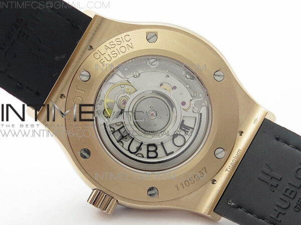 Classic Fusion 42mm RG Paved Diamonds Bezel B50F Gray Dial On Gray Gummy Strap A2892 - Image 19
