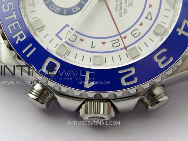 YachtMaster II 116680 Blue Ceramic Bezel SS KF 1:1 Best Edition White Dial on Bracelet A7750 - Image 11