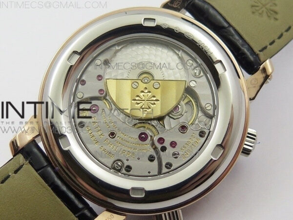 6104P Moon RG Black Dial Diamond Bezel on Black Leather Strap A240 V2 - Image 11