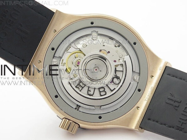 Classic Fusion 42mm RG Paved Diamonds Bezel B50F Gray Dial On Gray Gummy Strap A2892 - Image 20