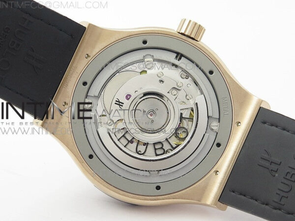 Classic Fusion 42mm RG Paved Diamonds Bezel B50F Gray Dial On Gray Gummy Strap A2892 - Image 21