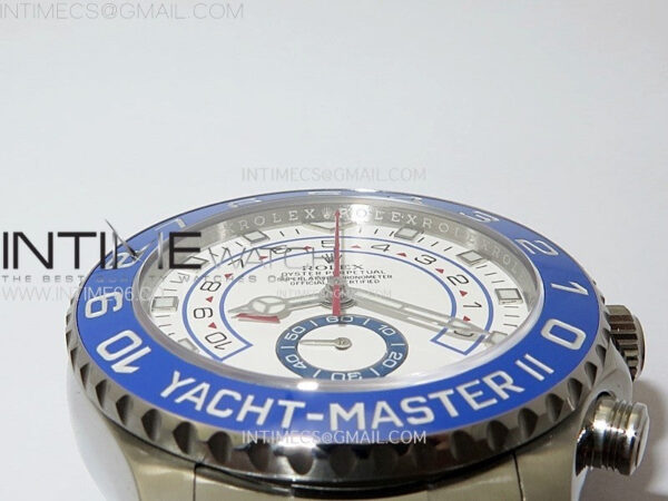 YachtMaster II 116680 Blue Ceramic Bezel SS KF 1:1 Best Edition White Dial on Bracelet A7750 - Image 12