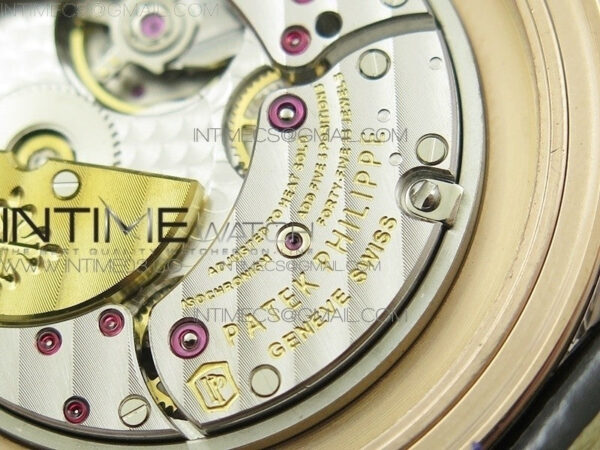 6104P Moon RG Black Dial Diamond Bezel on Black Leather Strap A240 V2 - Image 13