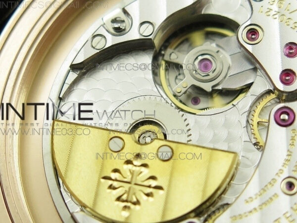 6104P Moon RG Black Dial Diamond Bezel on Black Leather Strap A240 V2 - Image 14