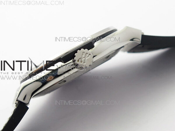 Classic Fusion 42mm SS Paved Diamonds Case/Bezel B50F Gray Dial On Gray Gummy Strap A2892 - Image 9
