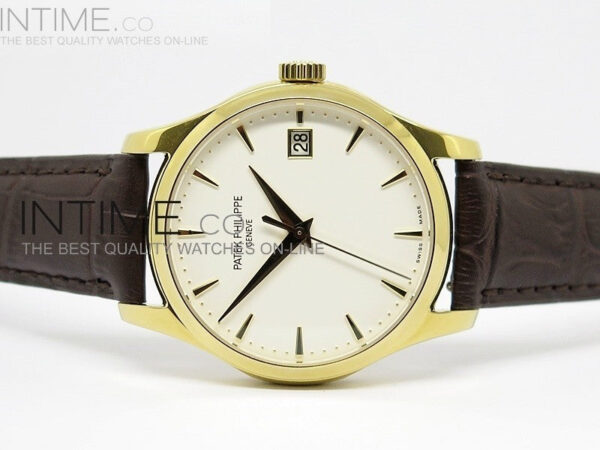 Calatrava 5227 BP Version YG White Dial on Leather Strap Japanese MIYOTA 9015 - Image 7