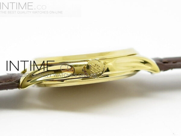 Calatrava 5227 BP Version YG White Dial on Leather Strap Japanese MIYOTA 9015 - Image 9