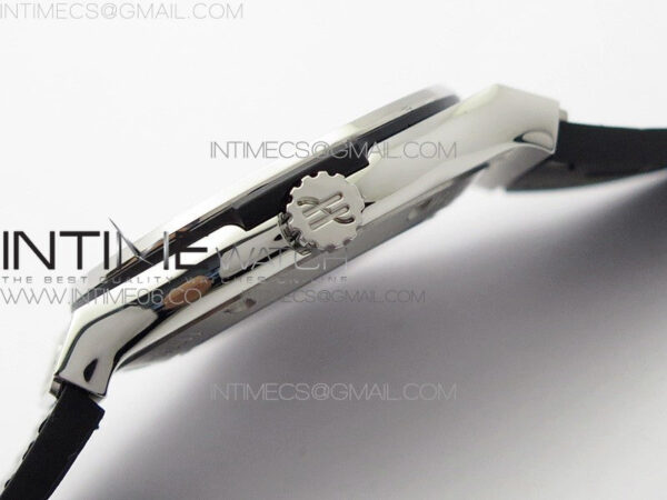 Classic Fusion 42mm SS Paved Diamonds Case/Bezel B50F Black Dial On Black Gummy Strap A2892 - Image 9