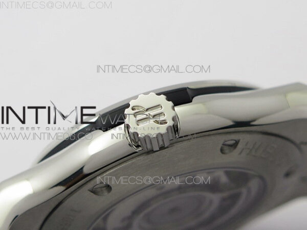 Classic Fusion 42mm SS Paved Diamonds Case/Bezel B50F Black Dial On Black Gummy Strap A2892 - Image 10