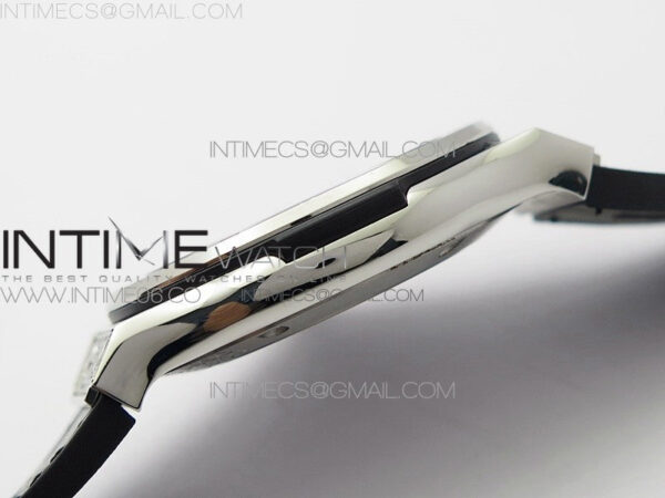 Classic Fusion 42mm SS Paved Diamonds Case/Bezel B50F Black Dial On Black Gummy Strap A2892 - Image 11