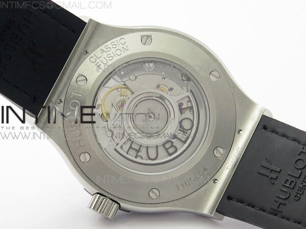 Classic Fusion 42mm SS Paved Diamonds Case/Bezel B50F Black Dial On Black Gummy Strap A2892 - Image 19