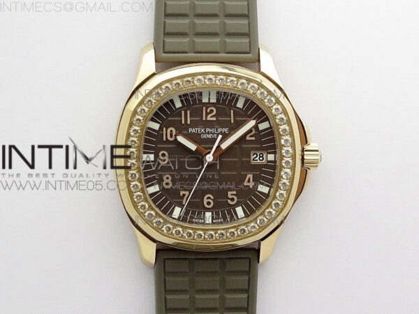 Aquanaut 5067A RG PPF 1:1 Best Edition Brown Textured Dial on Brown Rubber Strap AE23 (Free a box)