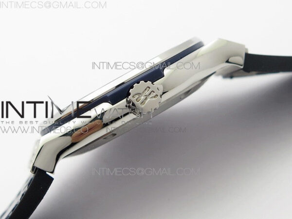 Classic Fusion 42mm SS Paved Diamonds Case/Bezel B50F Blue Dial On Blue Gummy Strap A2892 - Image 9