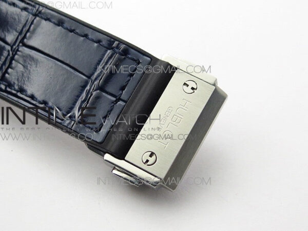 Classic Fusion 42mm SS Paved Diamonds Case/Bezel B50F Blue Dial On Blue Gummy Strap A2892 - Image 12
