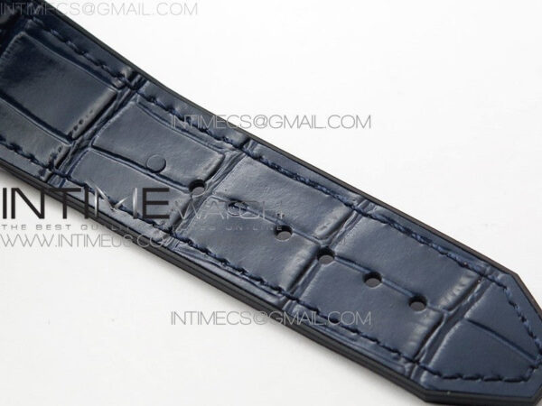 Classic Fusion 42mm SS Paved Diamonds Case/Bezel B50F Blue Dial On Blue Gummy Strap A2892 - Image 16