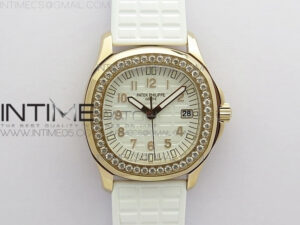Aquanaut 5067A RG PPF 1:1 Best Edition White Textured Dial on White Rubber Strap AE23 (Free a box)