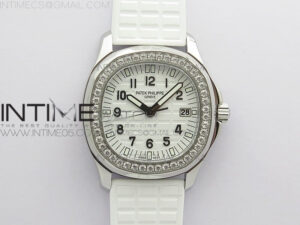 Aquanaut 5067A SS PPF 1:1 Best Edition White Textured Dial on White Rubber Strap AE23 (Free a box)