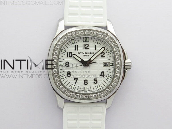 Aquanaut 5067A SS PPF 1:1 Best Edition White Textured Dial on White Rubber Strap AE23 (Free a box)