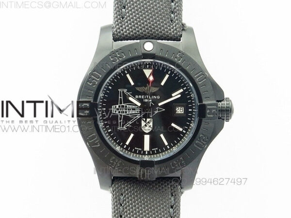 Avenger II Seawolf PVD Black Dial on Gray Nylon Strap A2836