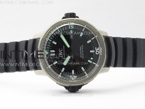 Aquatimer IW358002 SS V6S 1:1 Best Edition Black Dial White Sticks Markers on Black Rubber Strap A2824 - Image 3