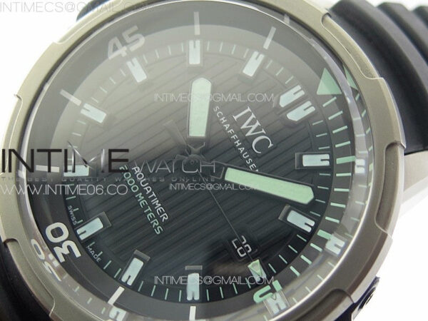 Aquatimer IW358002 SS V6S 1:1 Best Edition Black Dial White Sticks Markers on Black Rubber Strap A2824 - Image 4