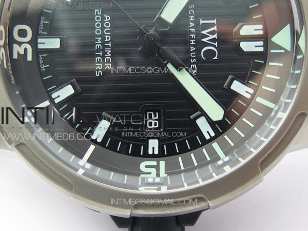 Aquatimer IW358002 SS V6S 1:1 Best Edition Black Dial White Sticks Markers on Black Rubber Strap A2824 - Image 5