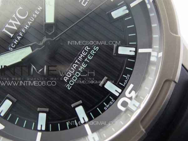 Aquatimer IW358002 SS V6S 1:1 Best Edition Black Dial White Sticks Markers on Black Rubber Strap A2824 - Image 6