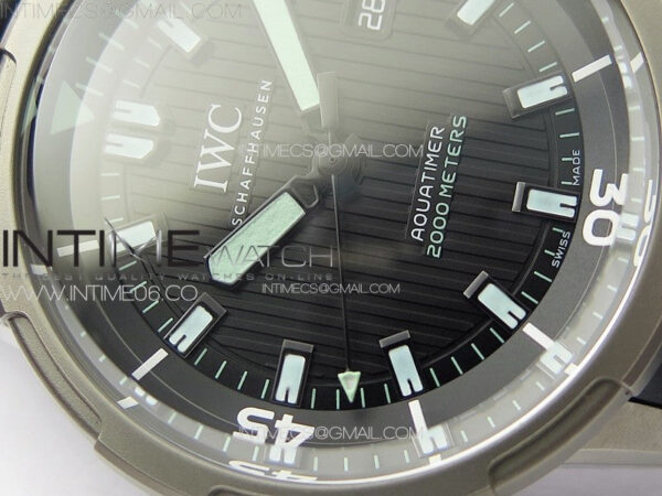 Aquatimer IW358002 SS V6S 1:1 Best Edition Black Dial White Sticks Markers on Black Rubber Strap A2824 - Image 7