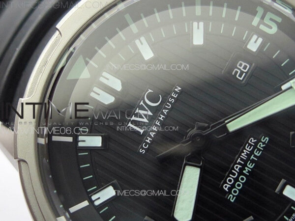 Aquatimer IW358002 SS V6S 1:1 Best Edition Black Dial White Sticks Markers on Black Rubber Strap A2824 - Image 8