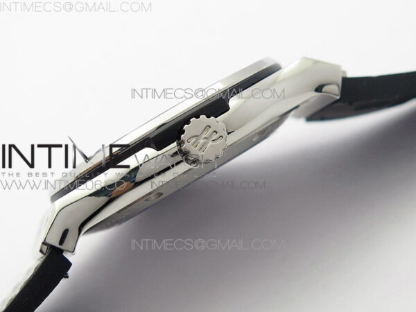 Classic Fusion 42mm SS Paved Diamonds Bezel B50F Gray Dial On Gray Gummy Strap A2892 - Image 9