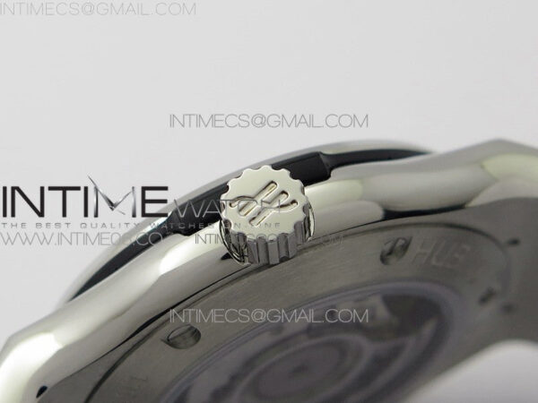 Classic Fusion 42mm SS Paved Diamonds Bezel B50F Gray Dial On Gray Gummy Strap A2892 - Image 10